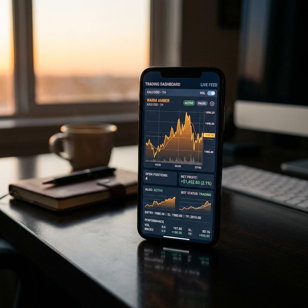 Terminal mobile de Corail Rendif plateforme de trading crypto IA